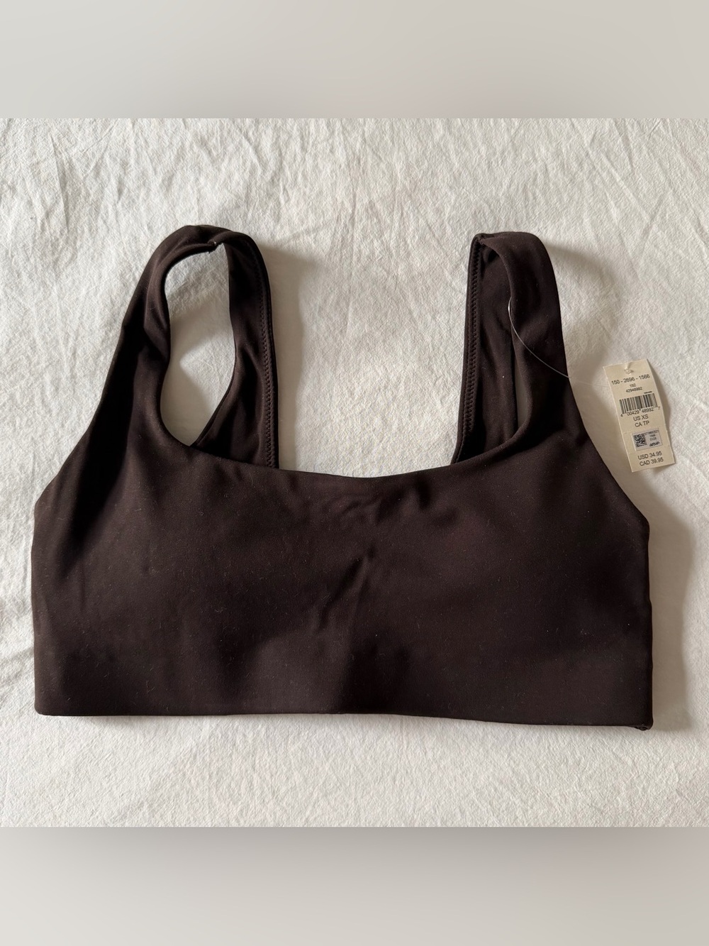 Aerie Offline Deep Earth Dark Brown Scoop Bra